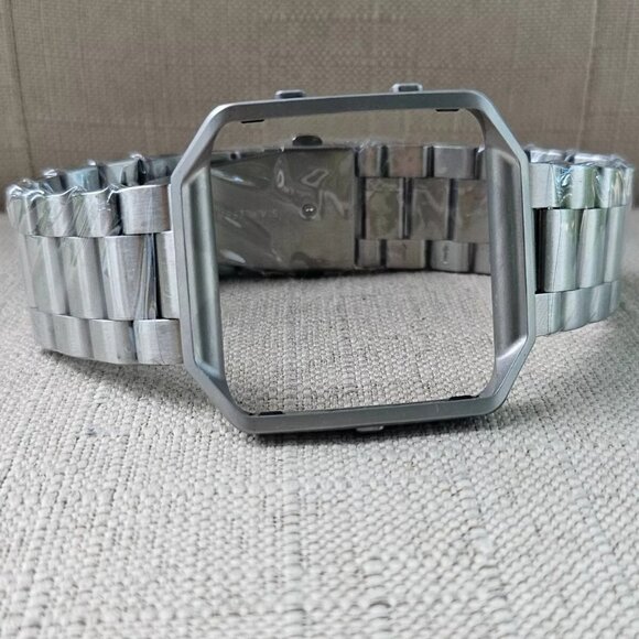 Oitam Replacement Band for Fit Bit BLAZE Silver Tone Metal Strap Size 9 inches - Picture 5 of 9